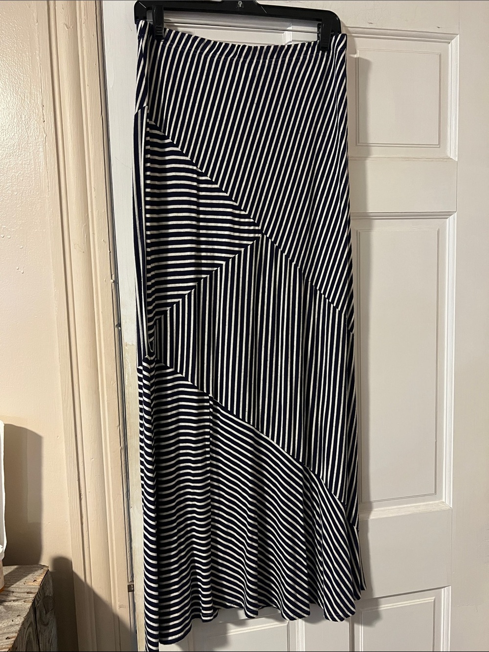 Coldwater Creek Black and White Striped Maxi Skirt